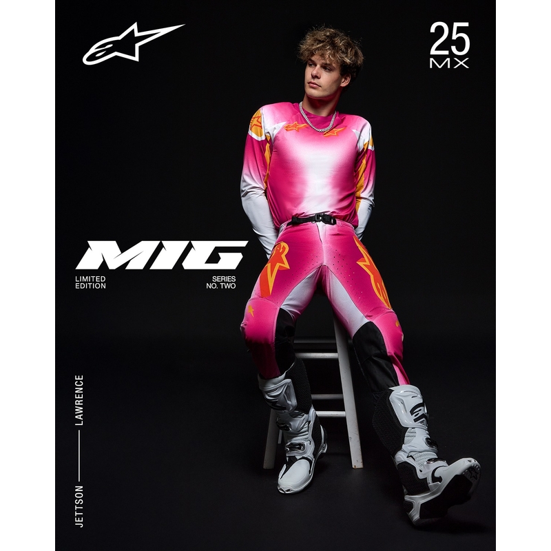 Alpinestars Supertech limited edition MIG fluo pink-hvid-orange motocrossbukser