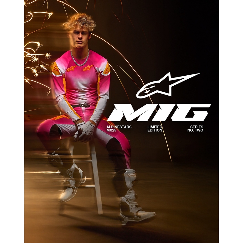 Alpinestars Supertech limited edition MIG fluo pink-hvid-orange motocrossbukser