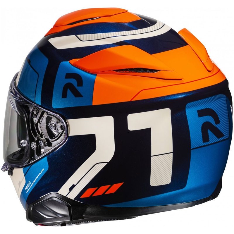 Integreret motorcykelhjelm HJC RPHA 71 Cozad MC27 blå-orange-beige