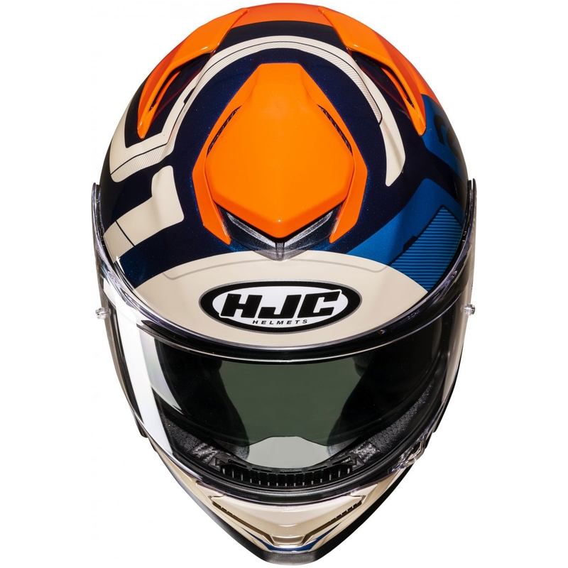 Integreret motorcykelhjelm HJC RPHA 71 Cozad MC27 blå-orange-beige