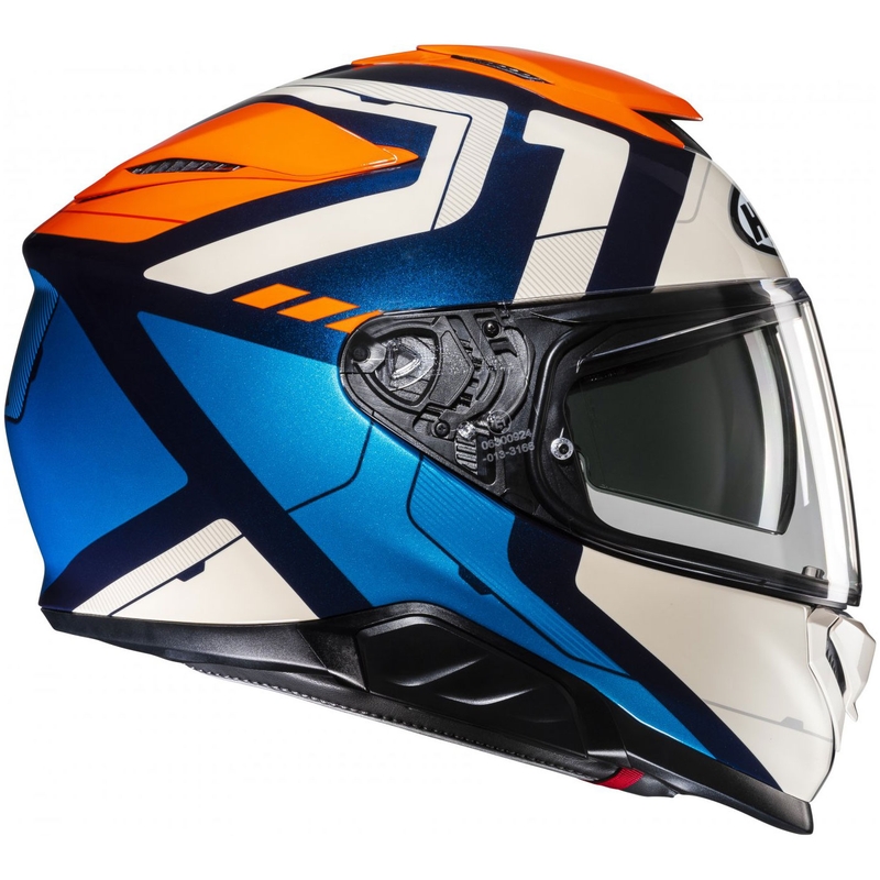 Integreret motorcykelhjelm HJC RPHA 71 Cozad MC27 blå-orange-beige