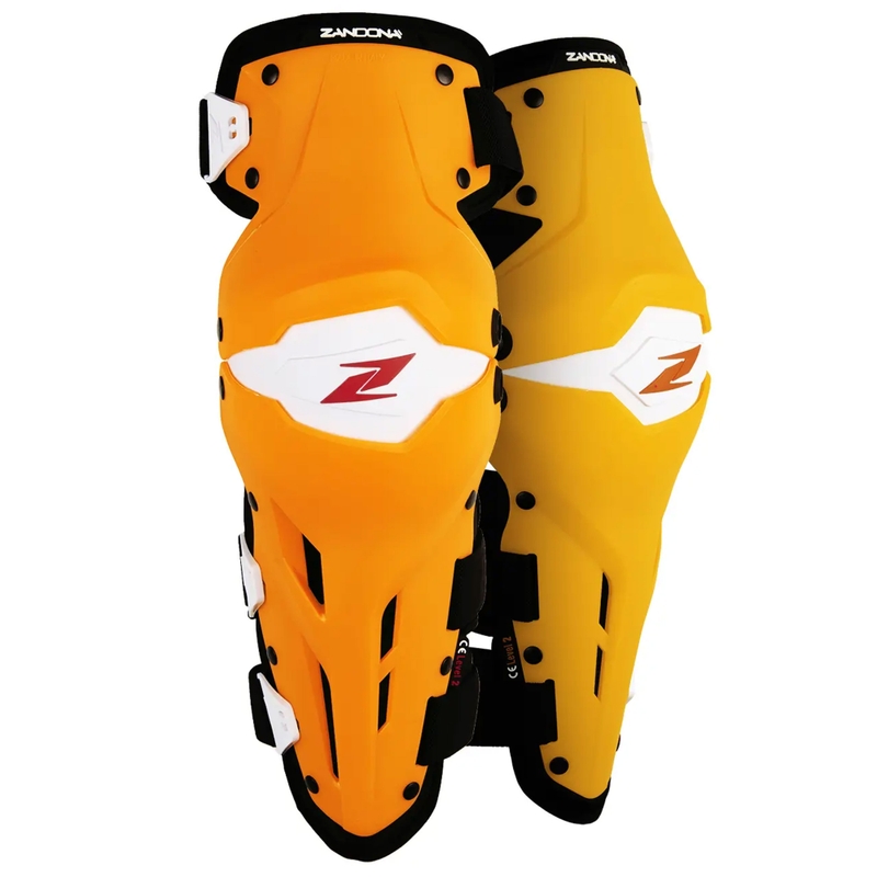 Knæbeskyttere til motorcykel Zandona X-Treme Kneeguard orange og hvid