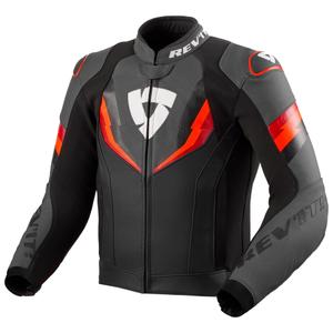 Revit Quantum 3 sort-fluor rød motorcykeljakke i læder