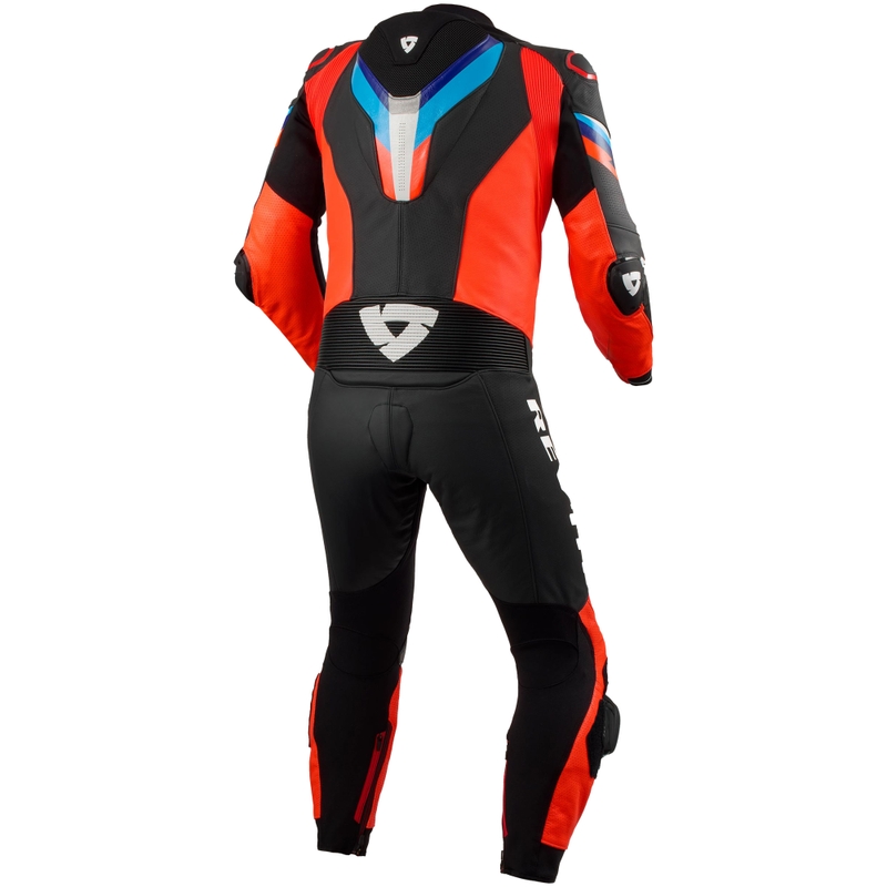 Revit Quantum 3 fluo rød/sort motorcykeloverall i læder