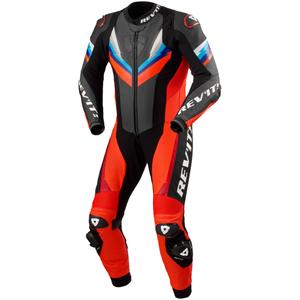 Revit Quantum 3 fluo rød/sort motorcykeloverall i læder