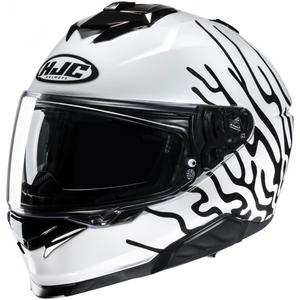 Integreret motorcykelhjelm HJC i71 Celos MC3H hvid-sort-gul