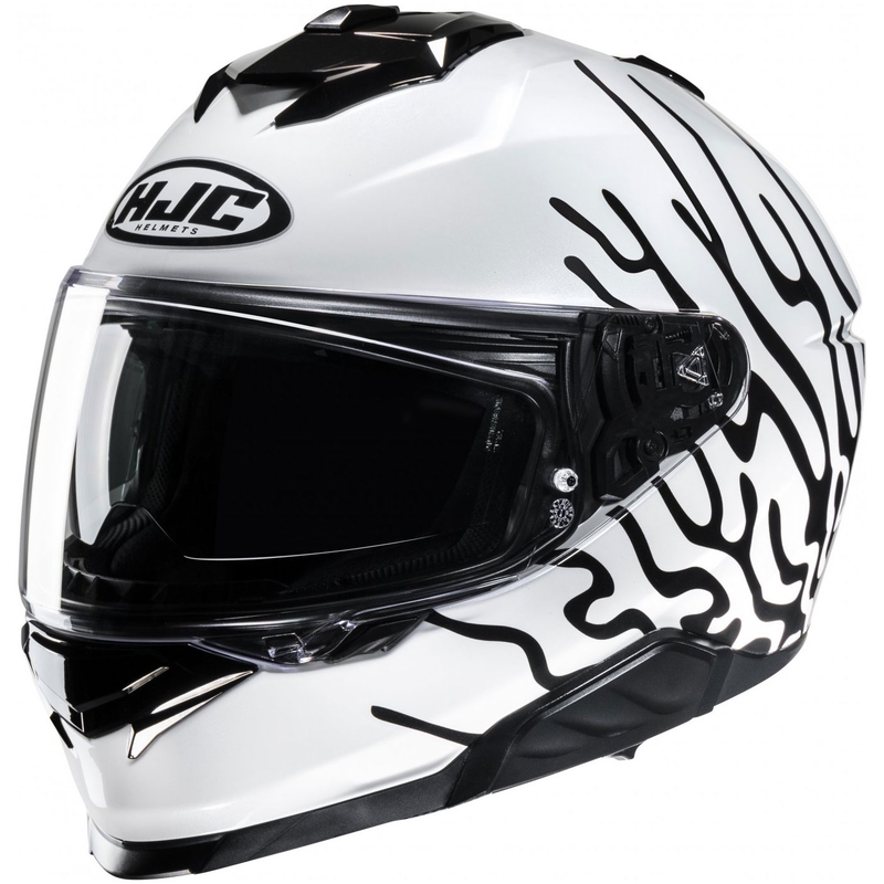 Integreret motorcykelhjelm HJC i71 Celos MC3H hvid-sort-gul
