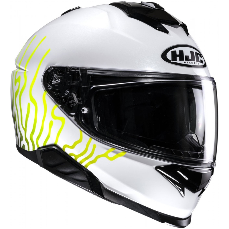 Integreret motorcykelhjelm HJC i71 Celos MC3H hvid-sort-gul