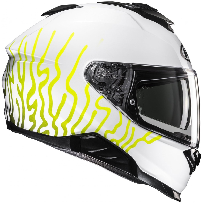 Integreret motorcykelhjelm HJC i71 Celos MC3H hvid-sort-gul