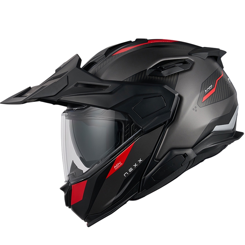 Nexx X.Lifecountry Terra flip-up motorcykelhjelm mat grå-rød udsalg