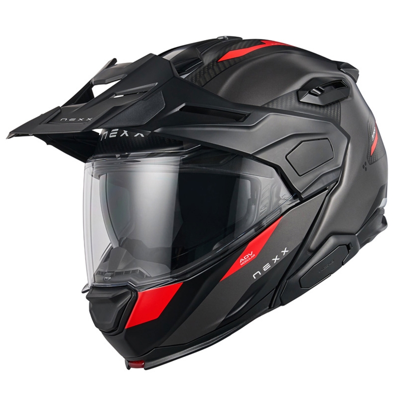 Nexx X.Lifecountry Terra flip-up motorcykelhjelm mat grå-rød udsalg