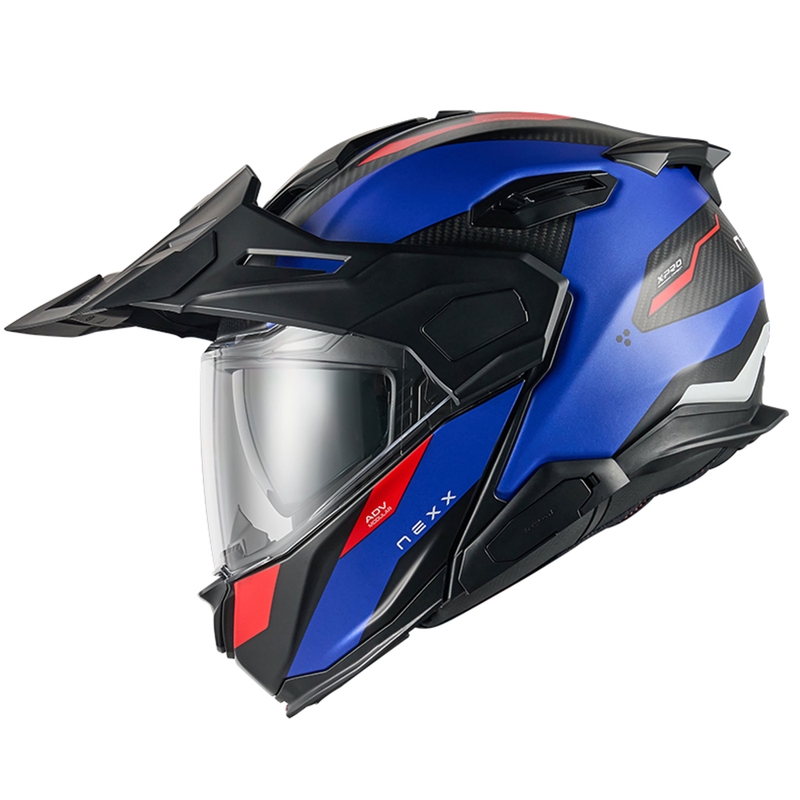 Flip-up motorcykelhjelm Nexx X.Lifecountry Terra mat blå-rød udsalg