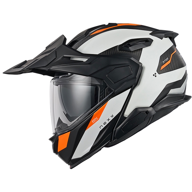Flip-up motorcykelhjelm Nexx X.Lifecountry Terra mat hvid-orange udsalg