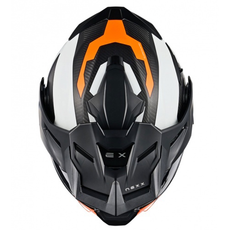 Flip-up motorcykelhjelm Nexx X.Lifecountry Terra mat hvid-orange udsalg