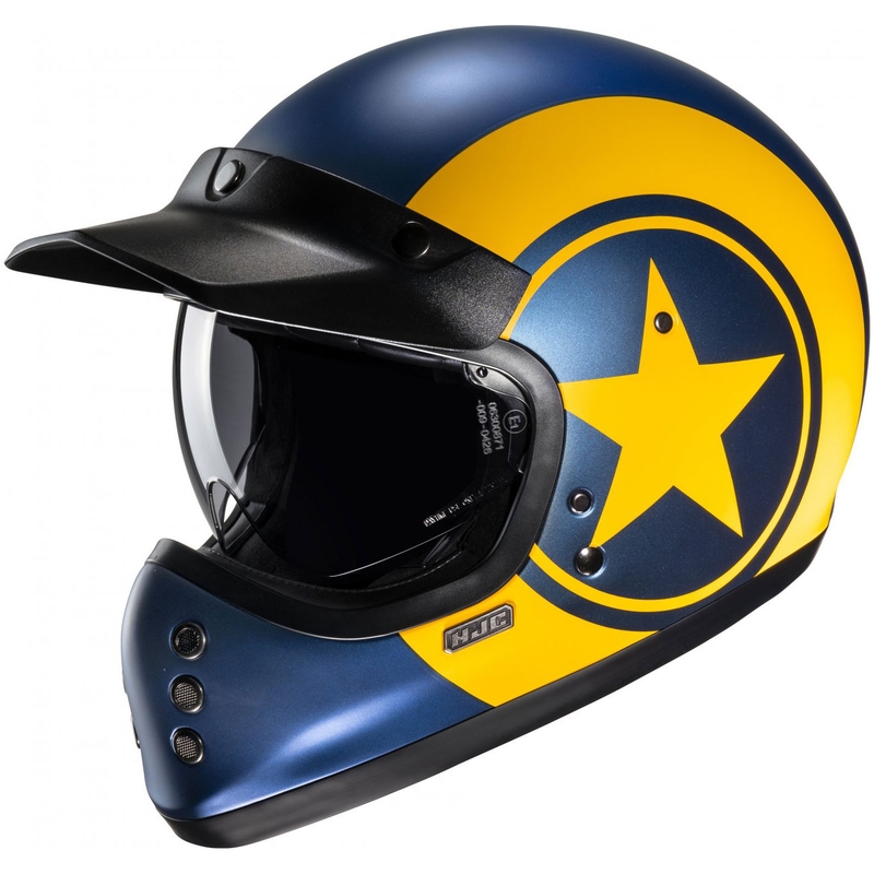 Fullface motorcykelhjelm HJC V60 Nyx MC3SF blå-gul