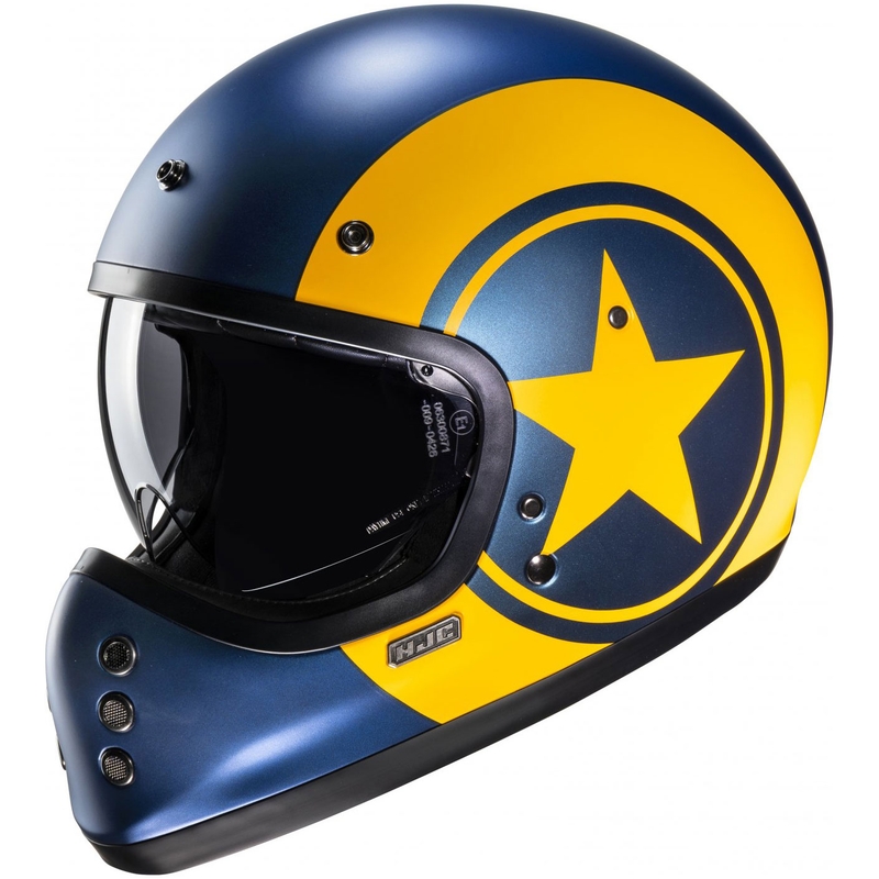 Fullface motorcykelhjelm HJC V60 Nyx MC3SF blå-gul
