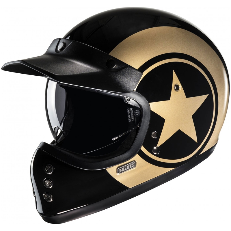 Integreret motorcykelhjelm HJC V60 Nyx MC9 sort-guld