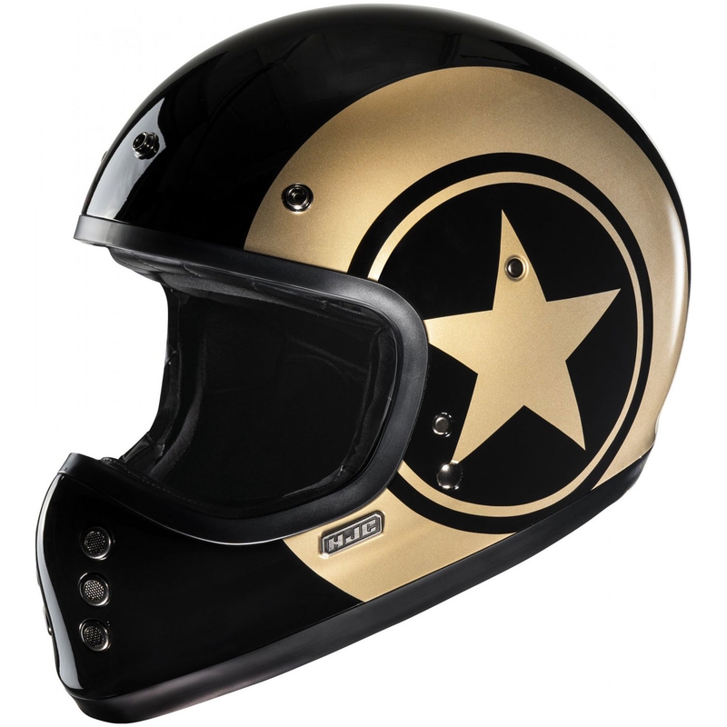 Integreret motorcykelhjelm HJC V60 Nyx MC9 sort-guld
