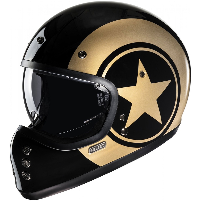 Integreret motorcykelhjelm HJC V60 Nyx MC9 sort-guld