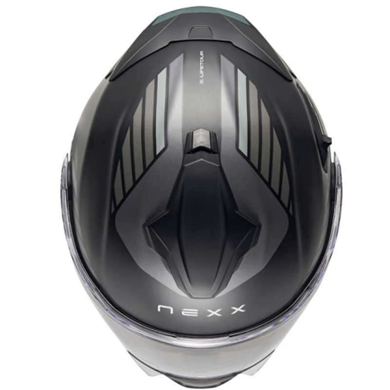 Flip-up motorcykelhjelm Nexx X.Lifetour Globe mat sort-grå udsalg