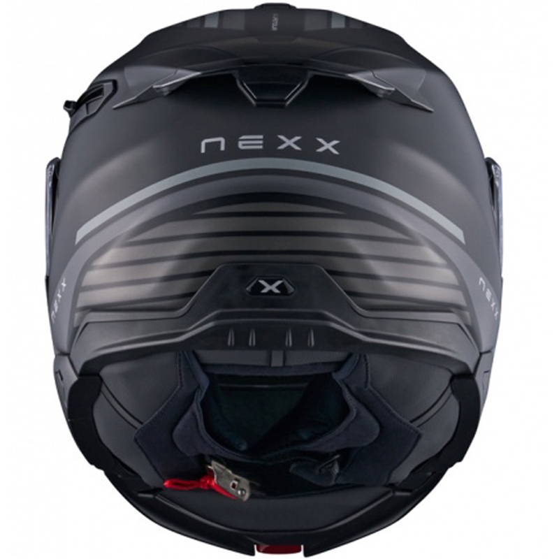 Flip-up motorcykelhjelm Nexx X.Lifetour Globe mat sort-grå udsalg