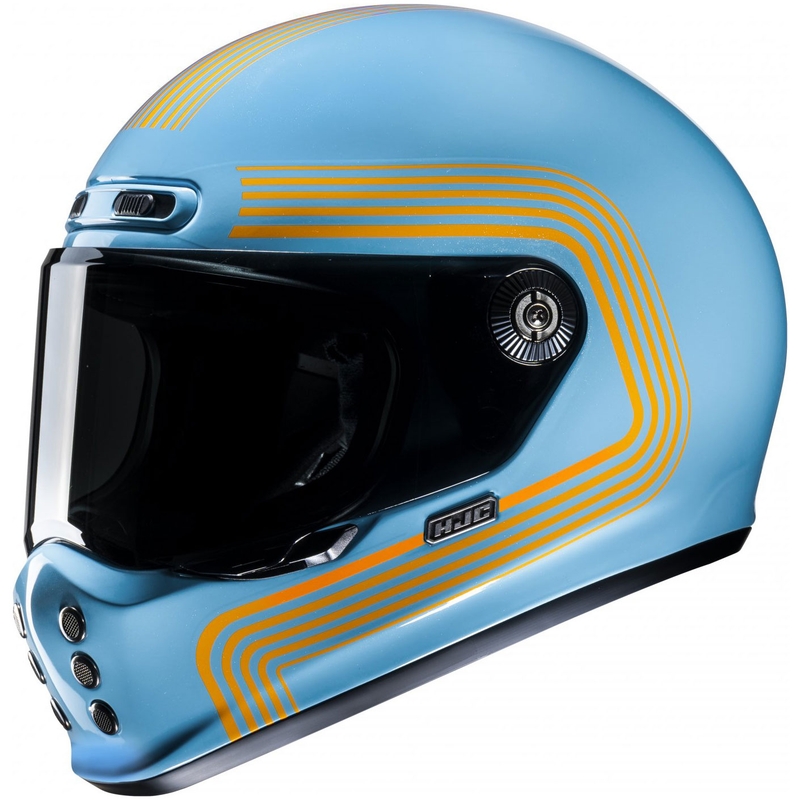 Integreret motorcykelhjelm HJC V10 Foni MC27 turkis-orange