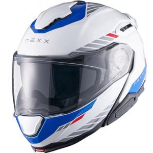Nexx X.Lifetour Globe motorcykelhjelm hvid-blå