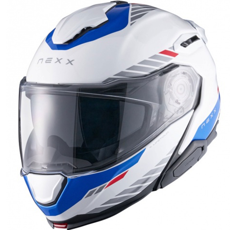 Nexx X.Lifetour Globe motorcykelhjelm hvid-blå