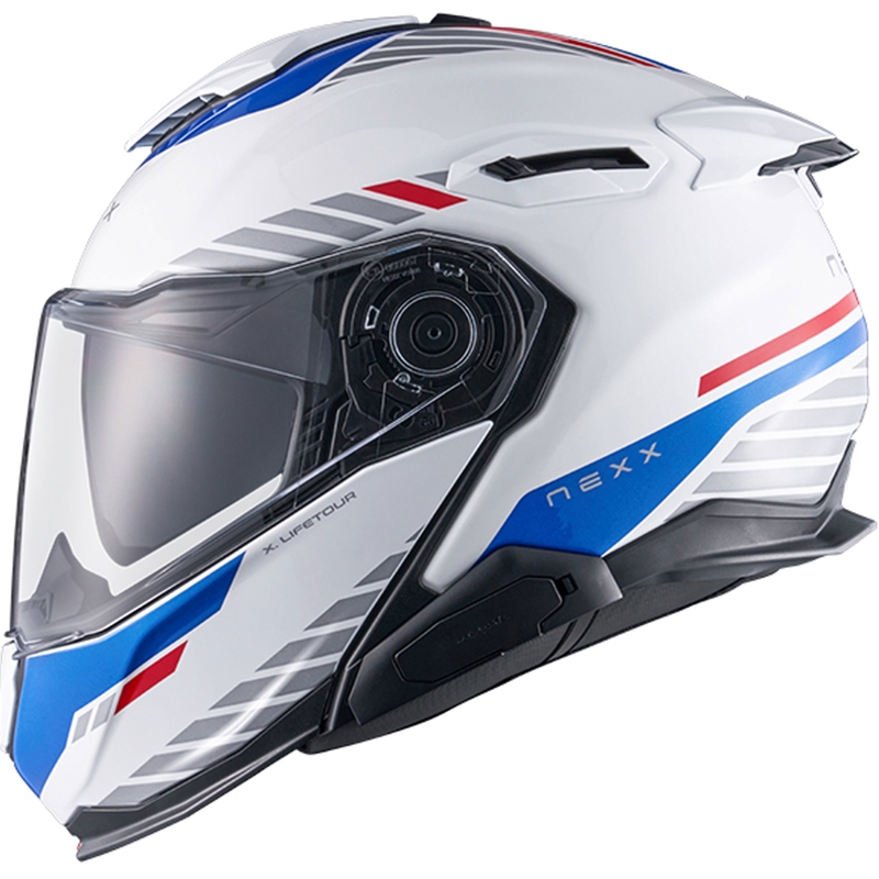 Nexx X.Lifetour Globe motorcykelhjelm hvid-blå