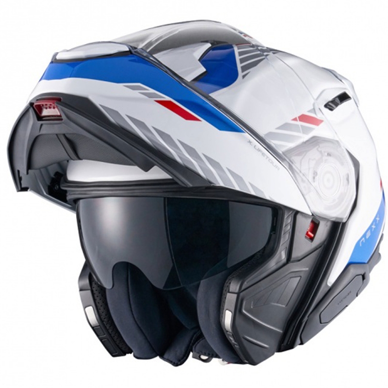 Nexx X.Lifetour Globe motorcykelhjelm hvid-blå