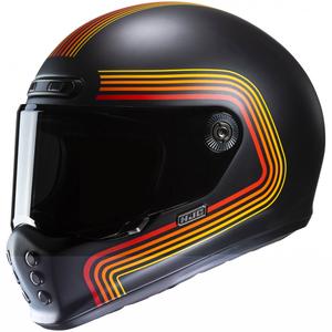Integreret motorcykelhjelm HJC V10 Foni MC1SF sort-rød-orange