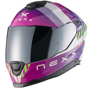 NEXX Y.100R Fade lilla og hvid integreret motorcykelhjelm