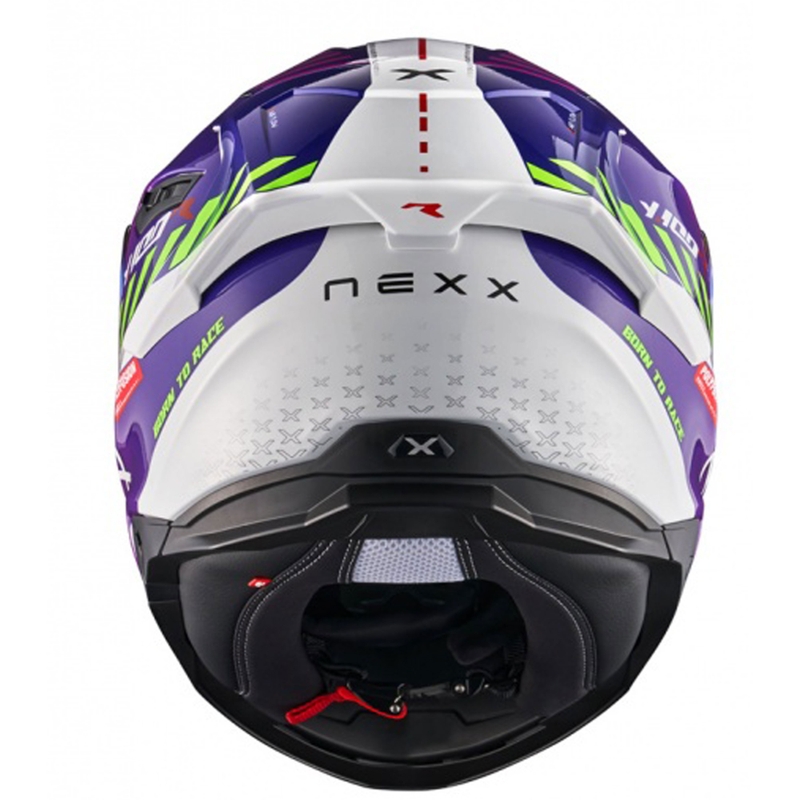 NEXX Y.100R Fade lilla og hvid integreret motorcykelhjelm