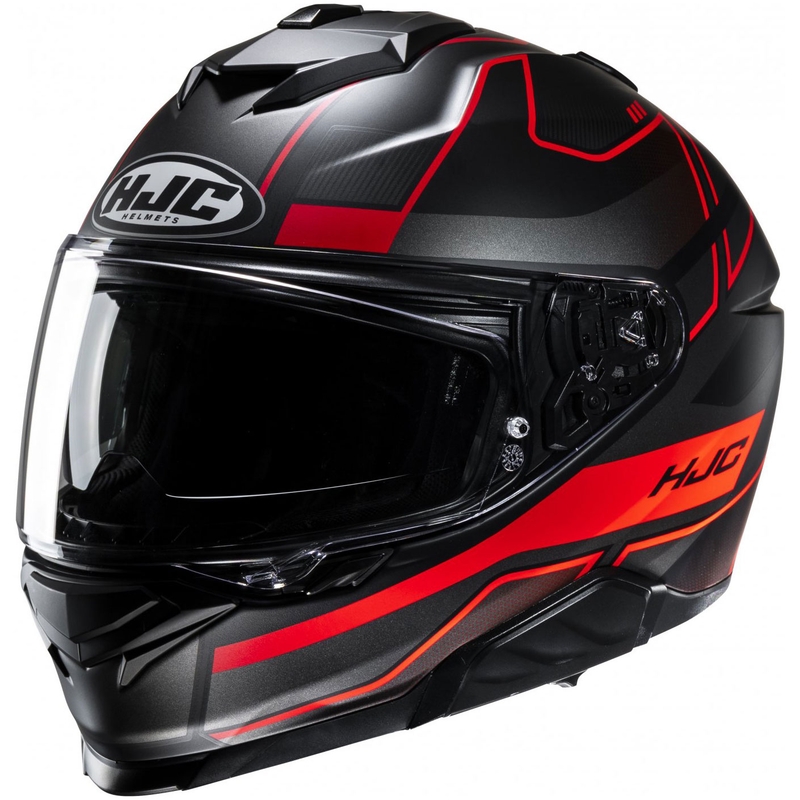Integreret motorcykelhjelm HJC i71 Iorix MC1SF sort-rød