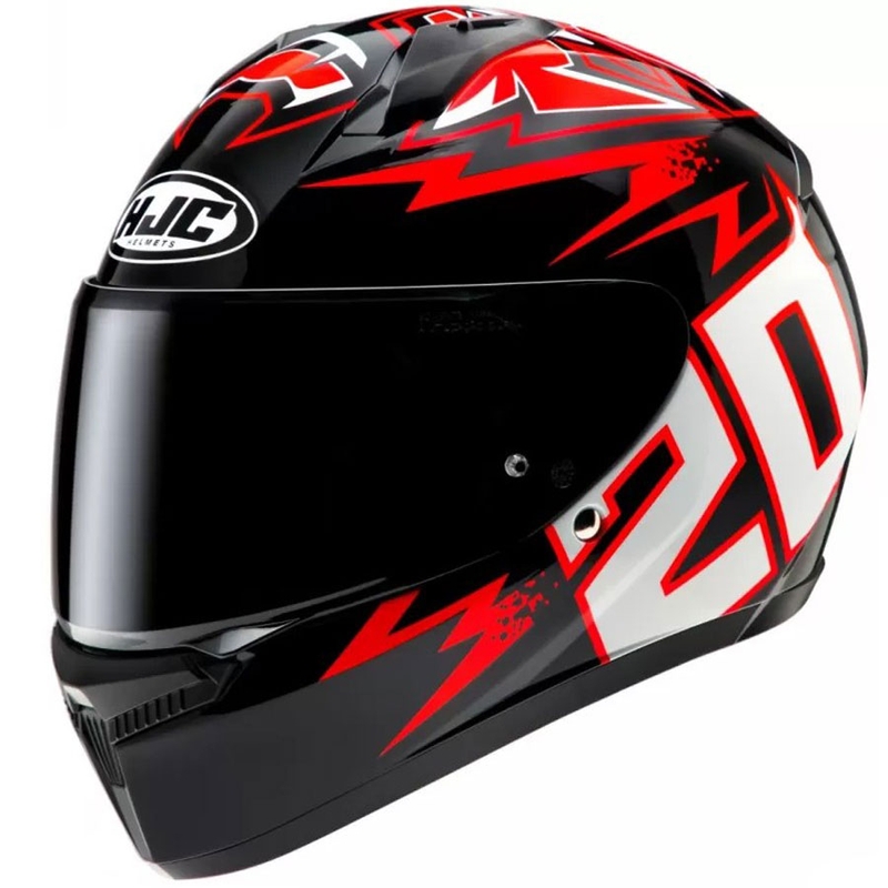 HJC C10 Diablo Mask MC1 sort-rød-hvid integreret motorcykelhjelm
