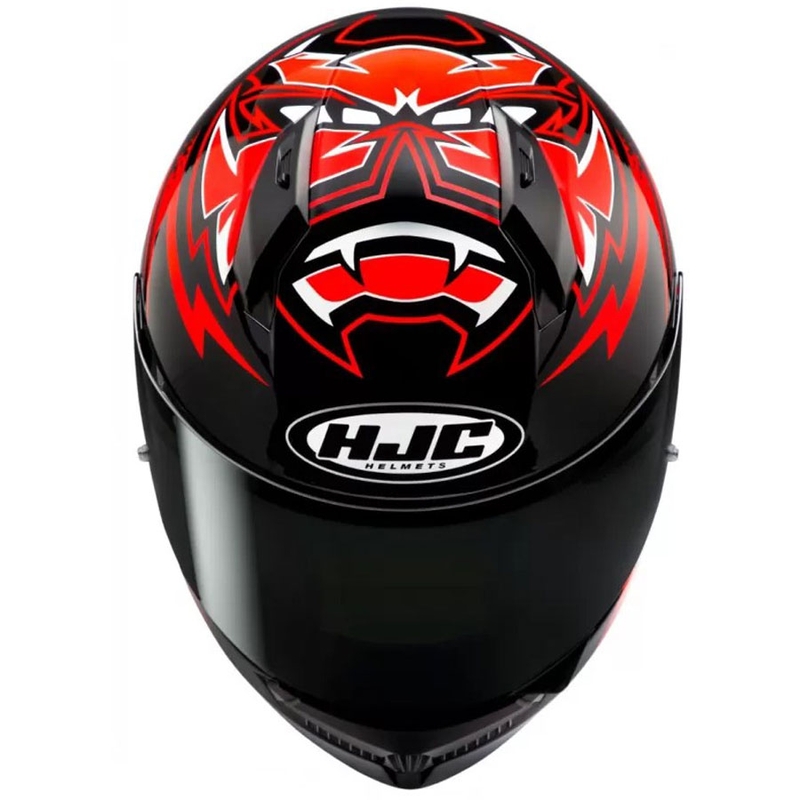 HJC C10 Diablo Mask MC1 sort-rød-hvid integreret motorcykelhjelm