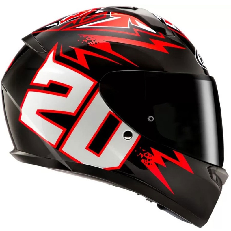 HJC C10 Diablo Mask MC1 sort-rød-hvid integreret motorcykelhjelm
