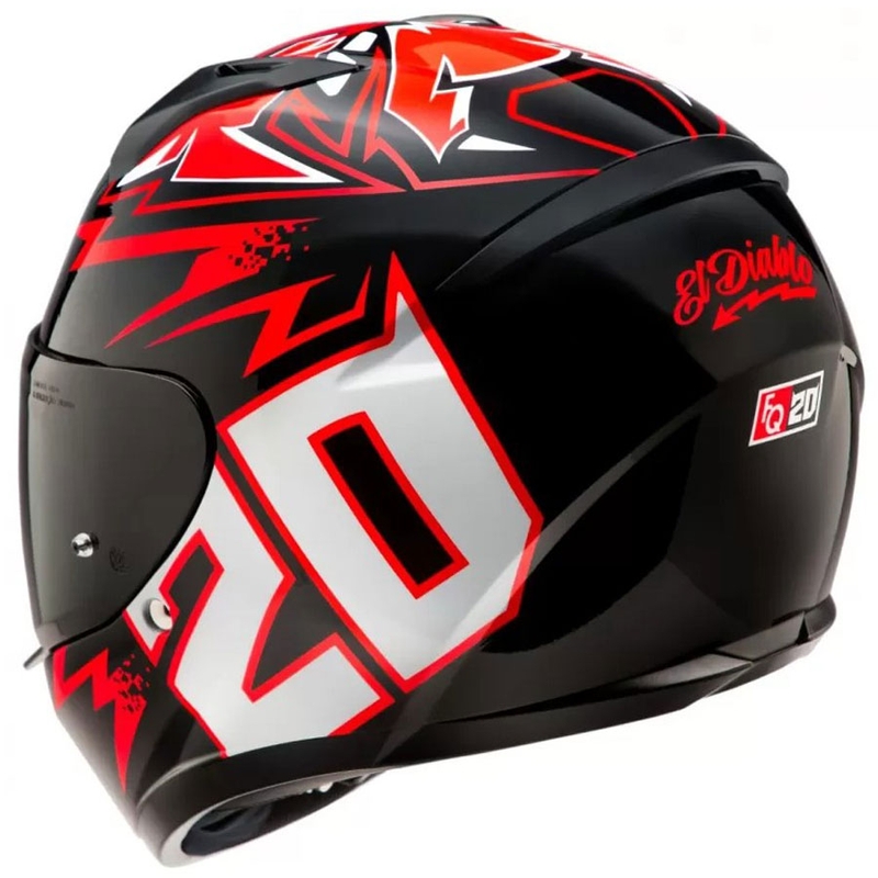 HJC C10 Diablo Mask MC1 sort-rød-hvid integreret motorcykelhjelm