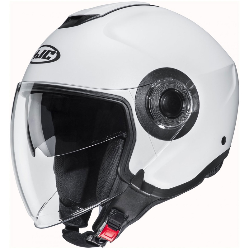 HJC i40N Solid semi flat pearl white åben motorcykelhjelm