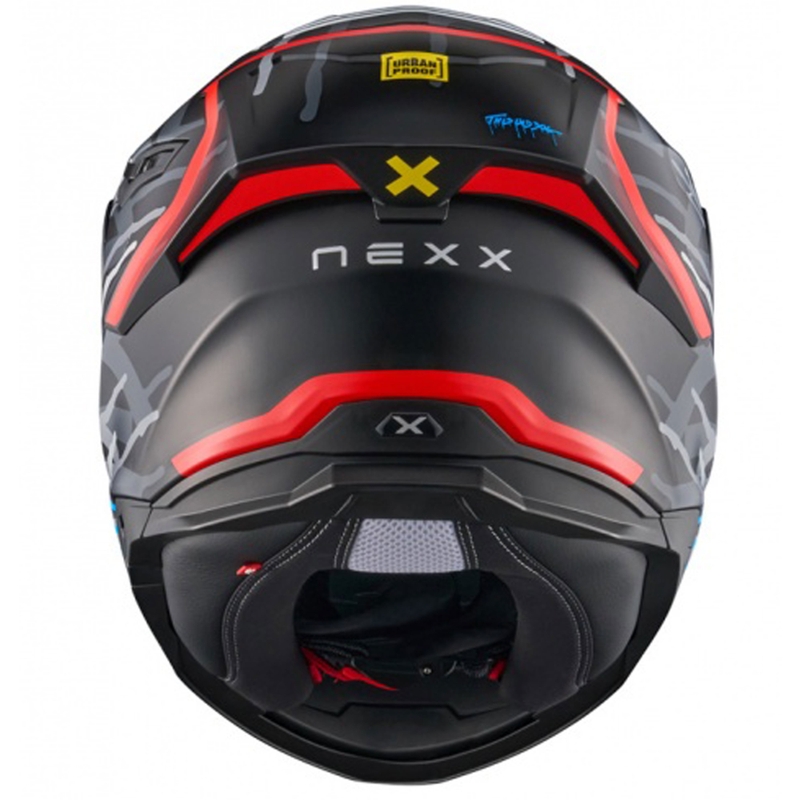 NEXX Y.100R Urbangram sort-rød integreret motorcykelhjelm udsalg