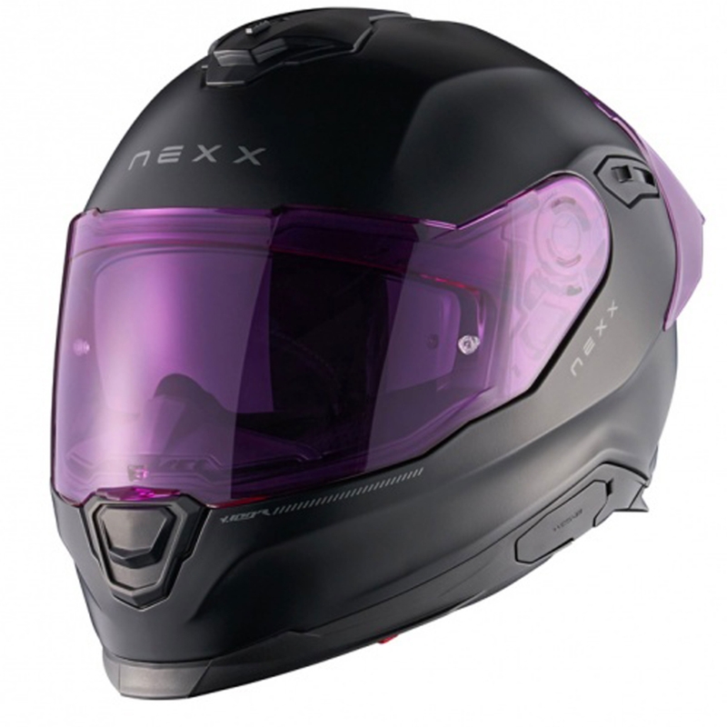 Integreret motorcykelhjelm NEXX Y.100R Subsonic mat sort-pink