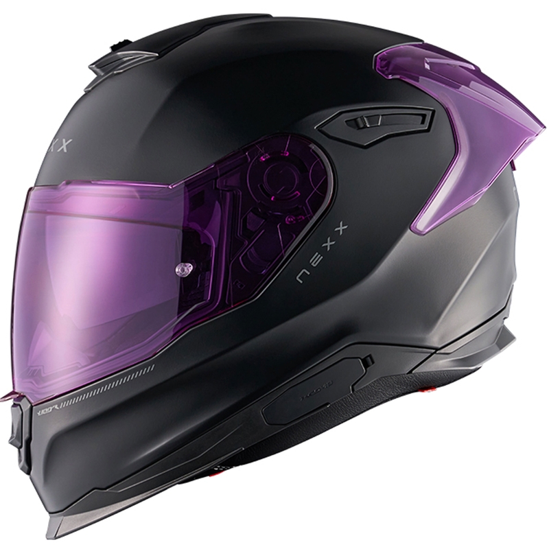 Integreret motorcykelhjelm NEXX Y.100R Subsonic mat sort-pink