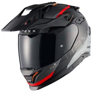 Enduro-motorcykelhjelm NEXX Y.TRAVL Quest mat sort-rød