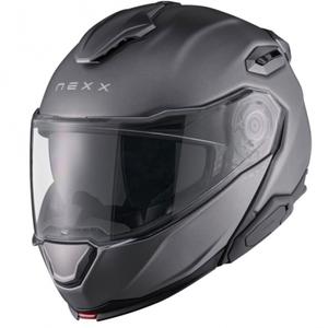 Nexx X.Lifetour Plain mat titanium flip-up motorcykelhjelm