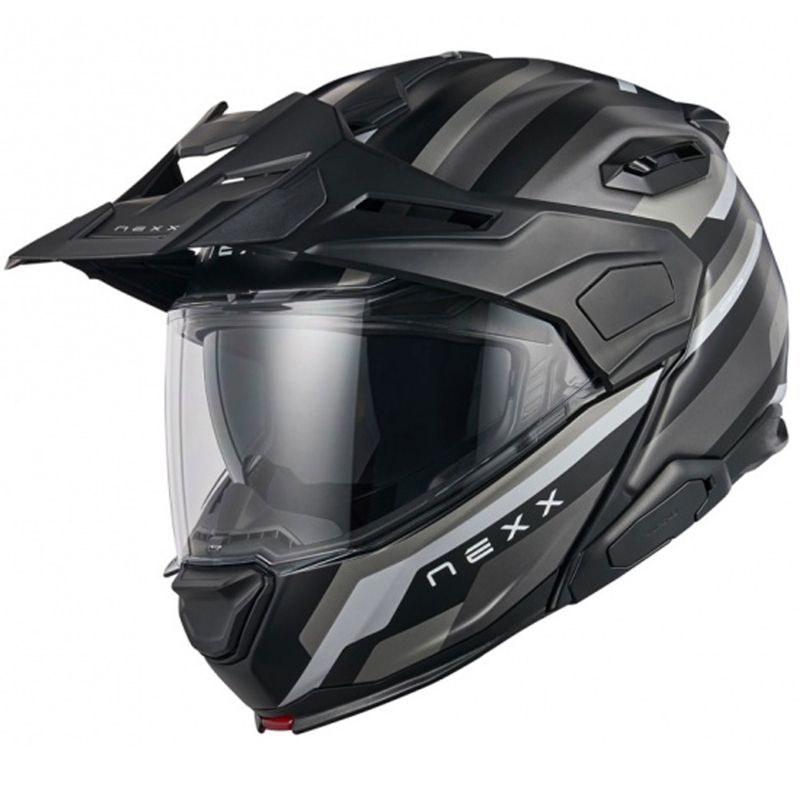 Flip-up motorcykelhjelm Nexx X.Lifecountry Westbound mat sort-grå