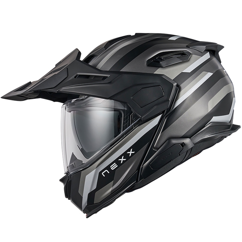Flip-up motorcykelhjelm Nexx X.Lifecountry Westbound mat sort-grå