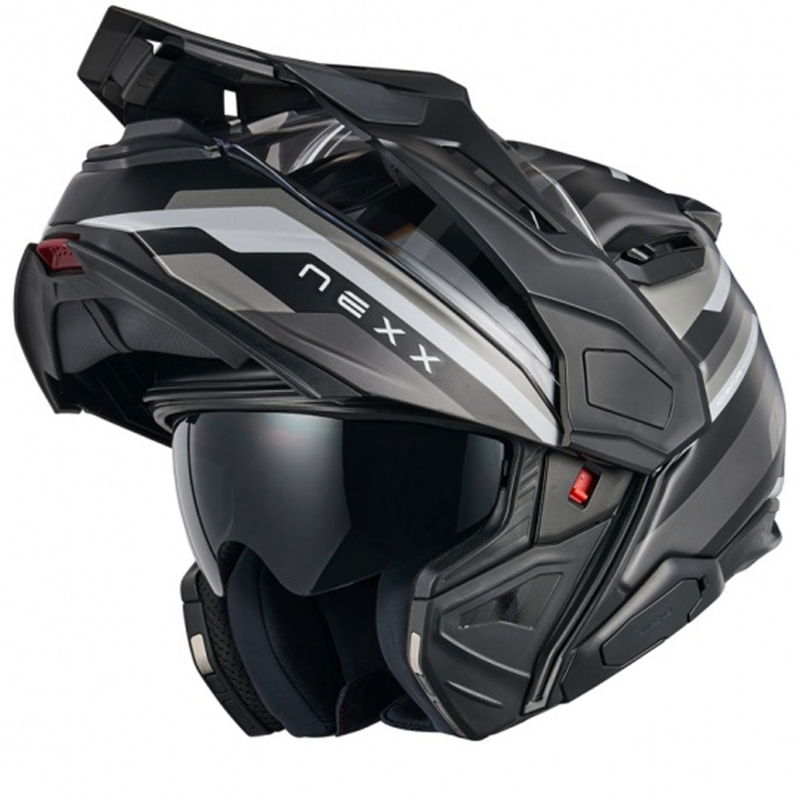 Flip-up motorcykelhjelm Nexx X.Lifecountry Westbound mat sort-grå