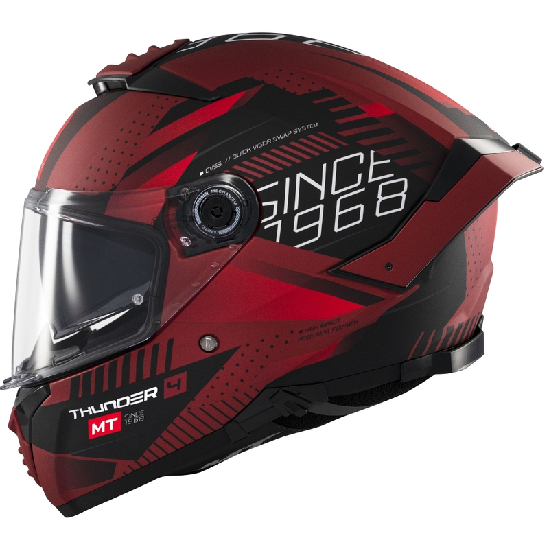 MT Thunder 4 SV Luminence fullface motorcykelhjelm, mat rød
