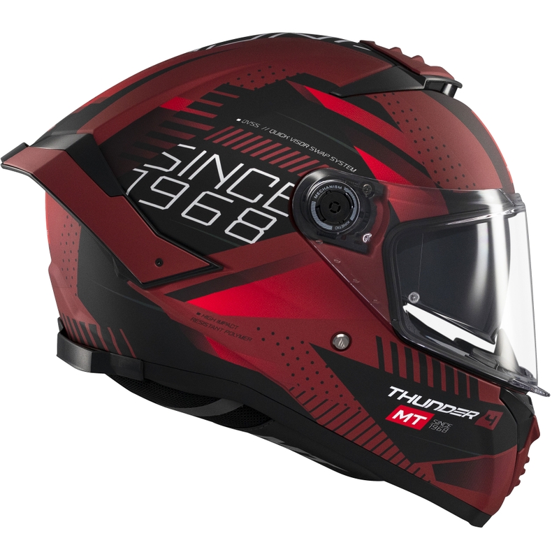 MT Thunder 4 SV Luminence fullface motorcykelhjelm, mat rød