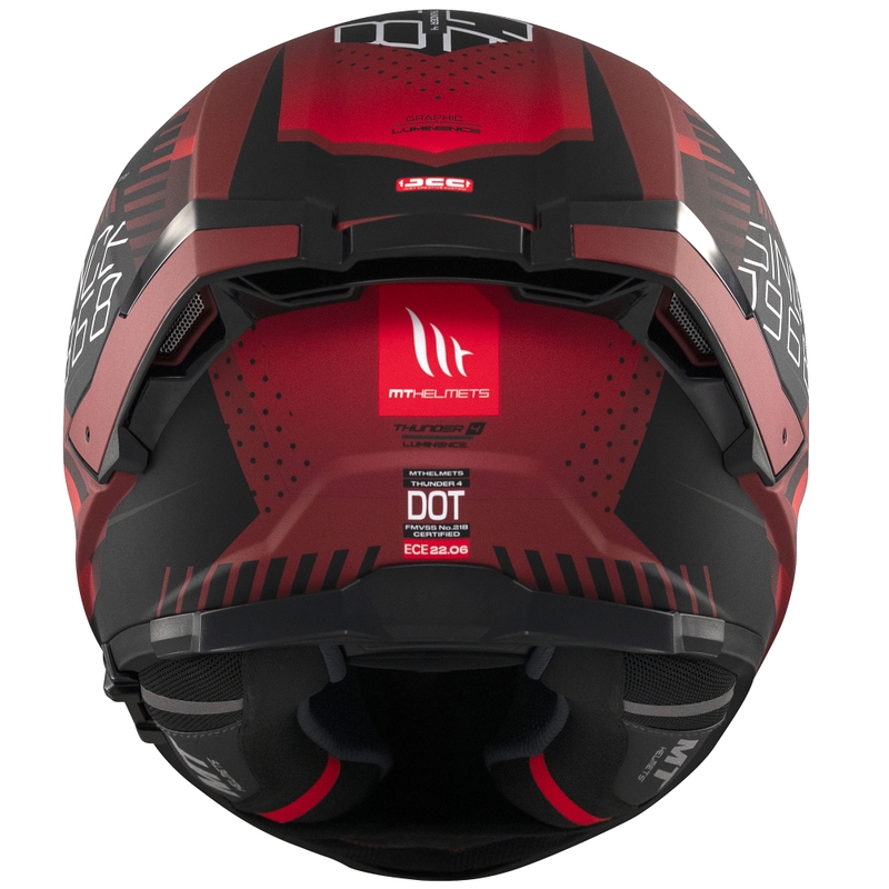 MT Thunder 4 SV Luminence fullface motorcykelhjelm, mat rød